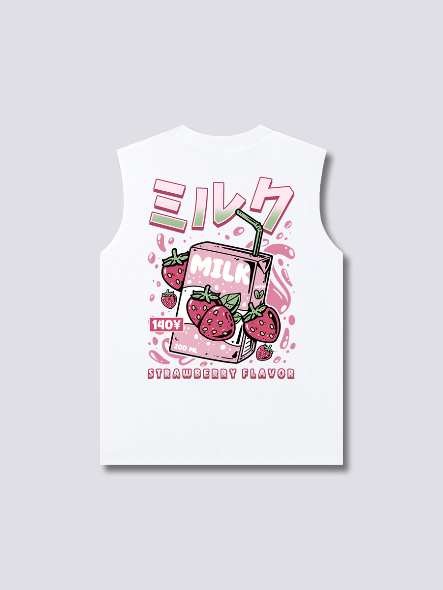 Leche de Fresa Camiseta sin Mangas