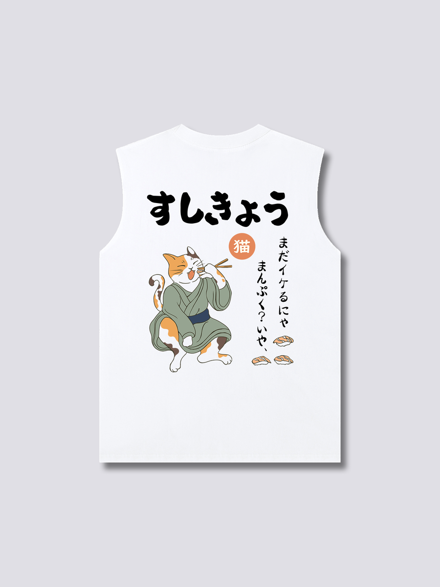 Sushi Neko Camiseta sin Mangas