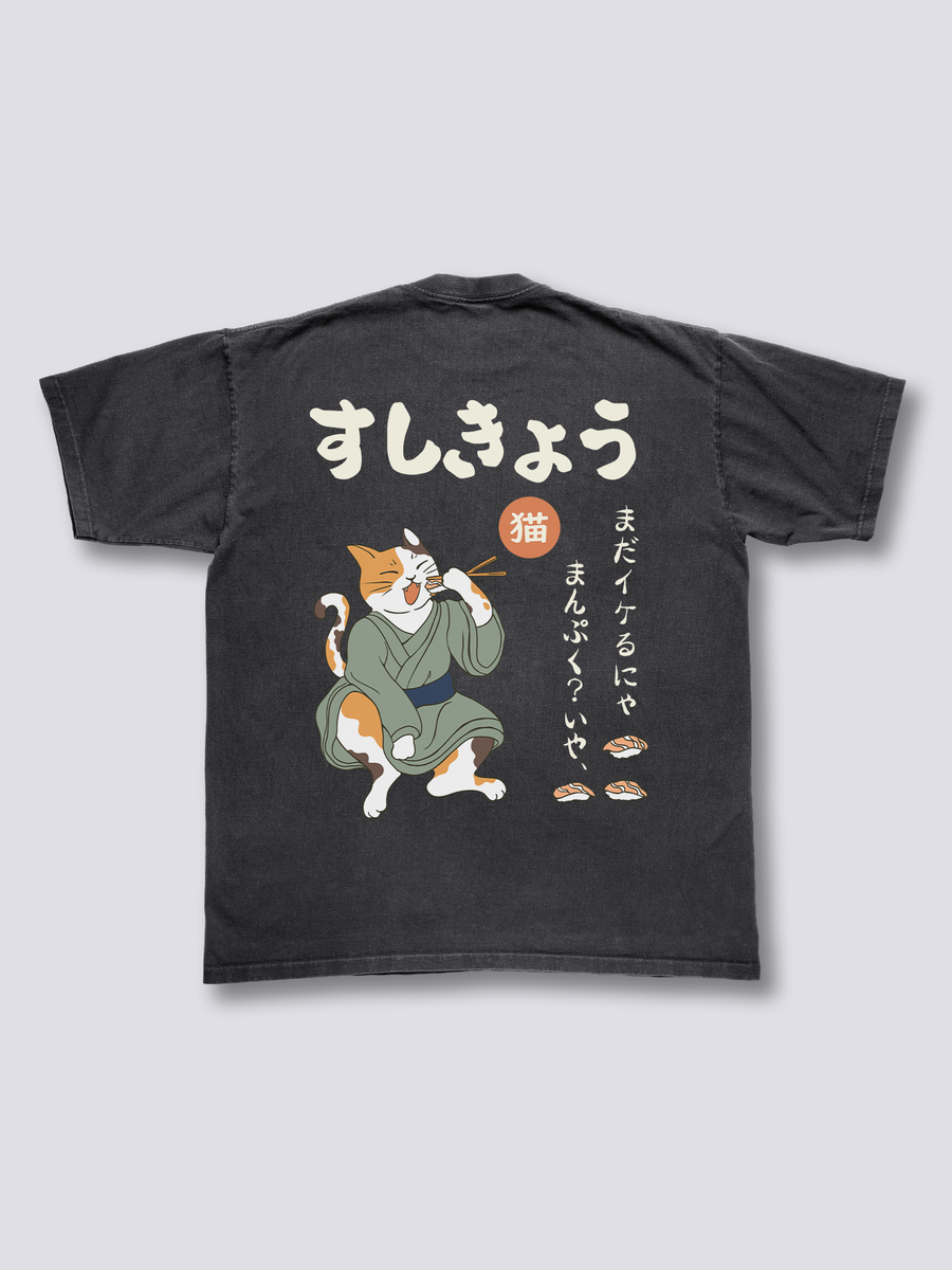 Sushi Neko Camiseta Vintage