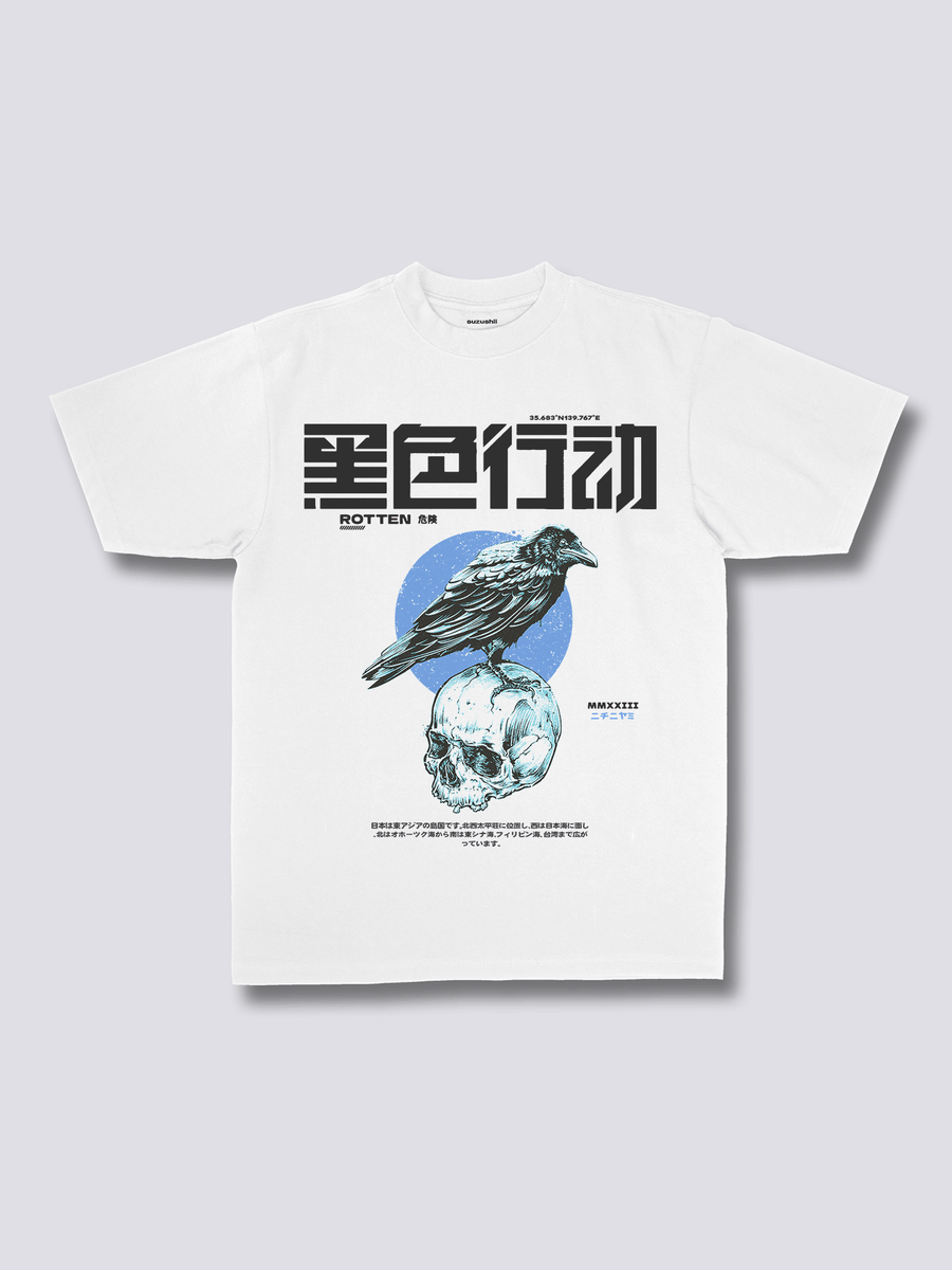 Estampado Frontal - Cuervo Oscuro Camiseta