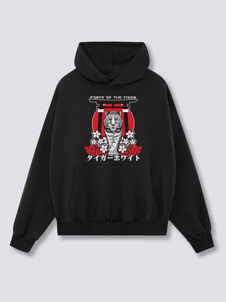 Estampado Frontal - Fuerza del Tigre Sudadera con Capucha