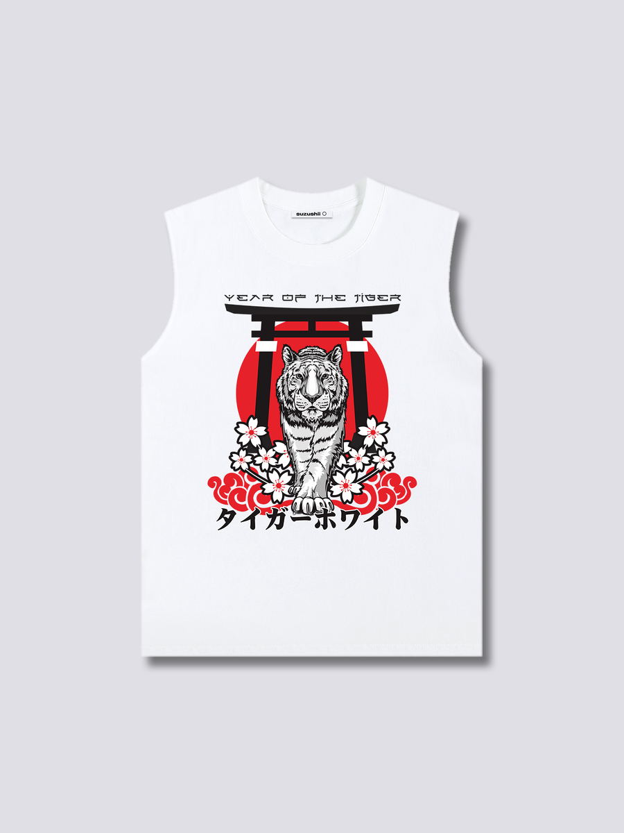 Estampado Frontal - Fuerza del Tigre Camiseta sin Mangas
