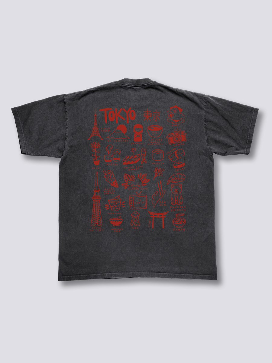 Tokio Placa de Memoria Camiseta Vintage