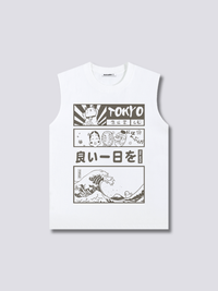 Estampado Frontal - Ola de Tokio Camiseta sin Mangas