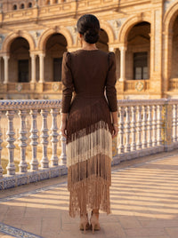 Robe Évasée en Franges Élégantes - Maison Claire et Sylvie