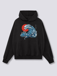 Estampado Frontal - Ondulado Fénix Sudadera con Capucha