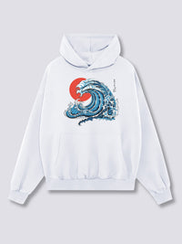 Estampado Frontal - Ondulado Fénix Sudadera con Capucha