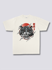 Estampado Frontal - Blanco Tigre Camiseta