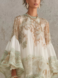Rosalie · Vestido Mini de Gasa con Mangas de Volantes