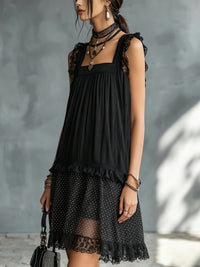 Pauline · Vestido Mini de Lunares con Volantes y Encaje