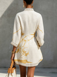 Aliénor · Vestido Mini de Encaje de Ganchillo Marfil