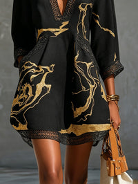 Léonie · Vestido Mini de Encaje de Ganchillo Negro