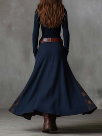 Elisa | Vestido maxi de ante con cinturón