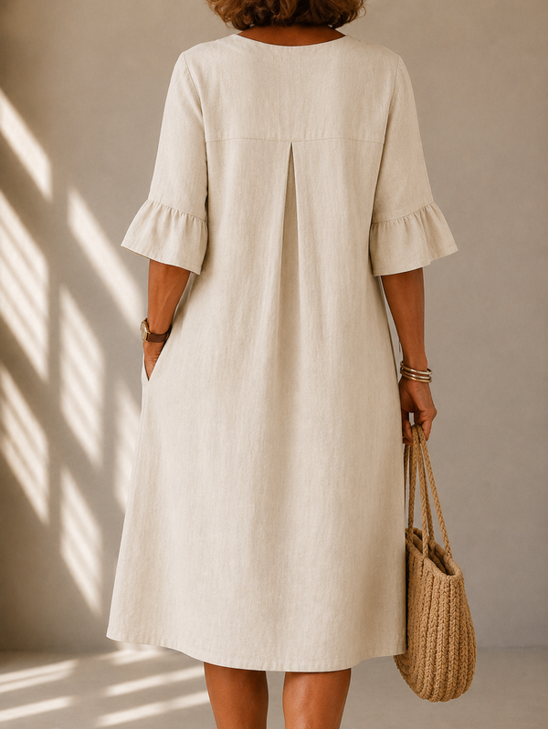 Charlotte · Vestido con Botones y Pliegue Hueco