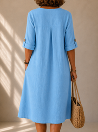 Marie · Vestido con Botones y Mangas Ajustables