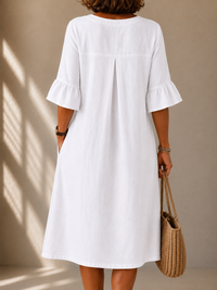 Nicole · Vestido con Botones y Mangas Corola