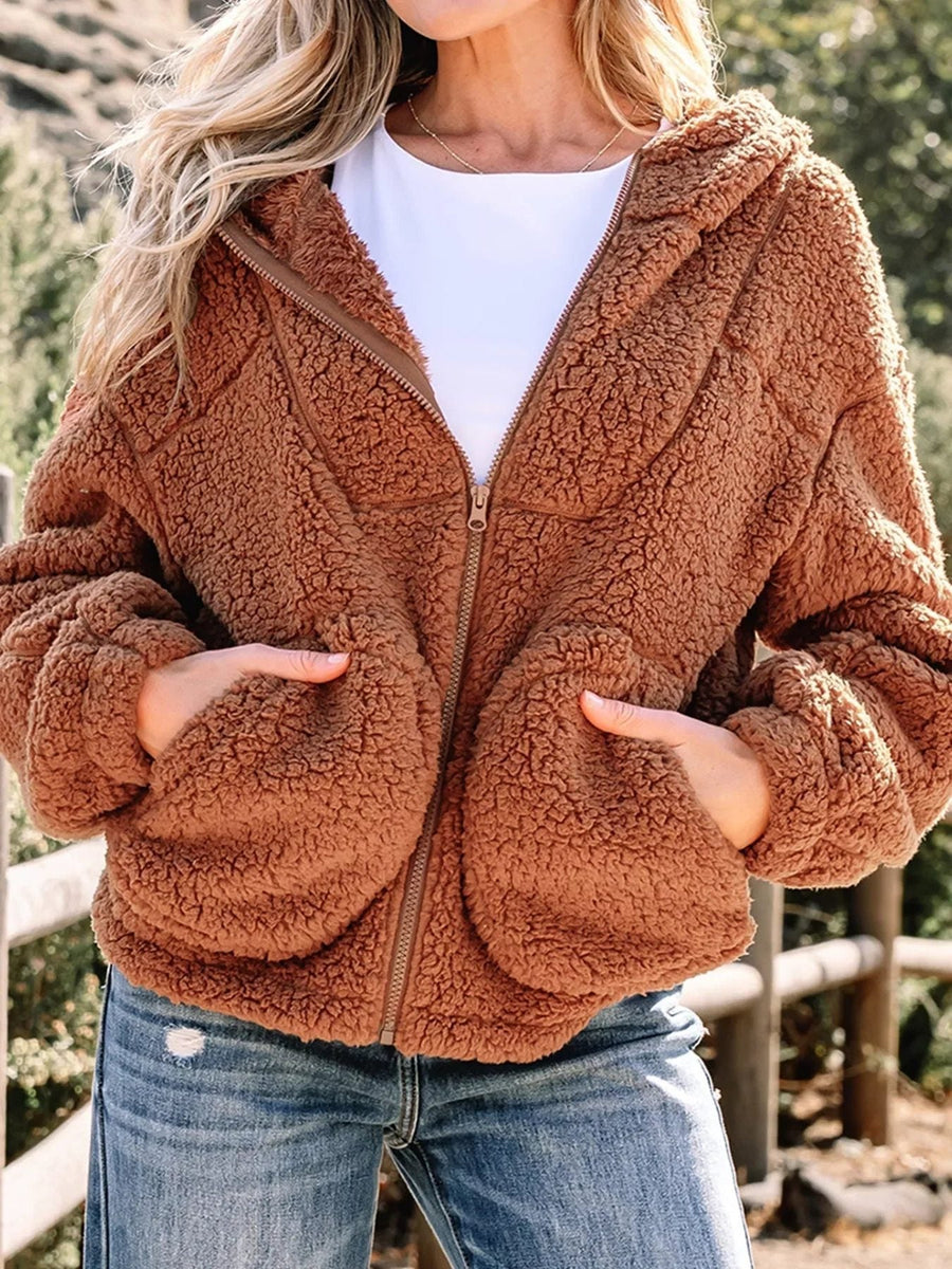 Aileen | Chaqueta teddy oversize con cremallera para mujer™