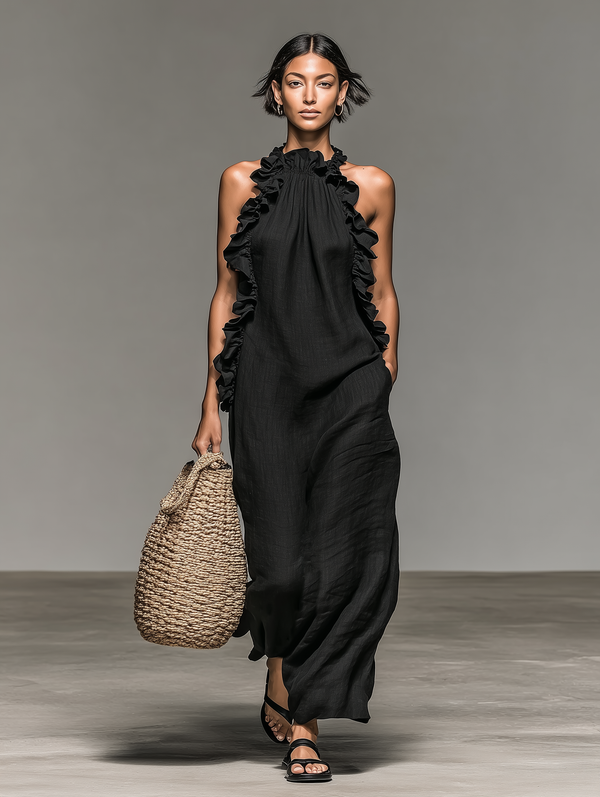 Lua · Vestido Largo con Bolsillos