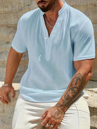Christian · Camisa de Verano Elegante con Cuello Alto