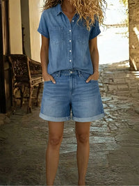Stefania · Conjunto Cómodo de Denim Corto