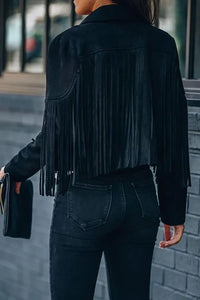 ALLIE | Chaqueta corta de ante sintético con flecos™
