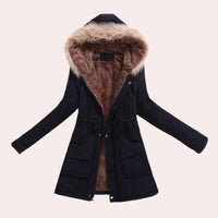 Hannah | Parka con capucha y ribete de pelo sintético para mujer™