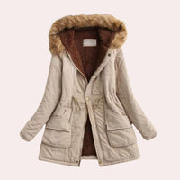 Hannah | Parka con capucha y ribete de pelo sintético para mujer™