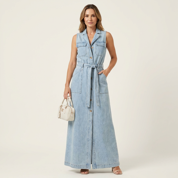 Georgina · Vestido Maxi de Denim