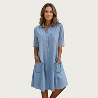 Wonda · Vestido Camisero de Denim Desteñido