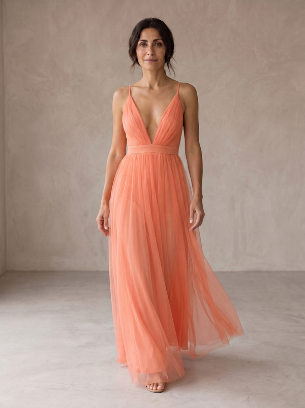 Ginevra · Vestido Maxi en Luz Coral