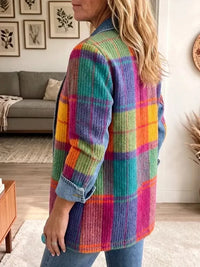 EMMA | Chaqueta vintage de cuadros con detalles vaqueros™