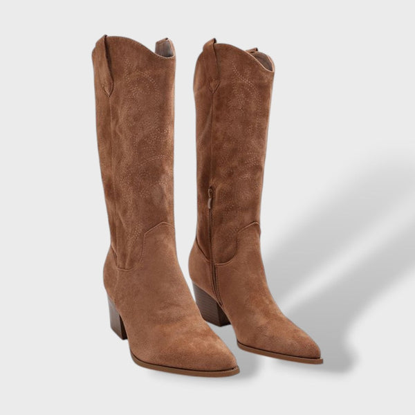 Botas Ortopédicas Cowboy Ante Tacón Ancho