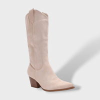 Botas Ortopédicas Cowboy Ante Tacón Ancho