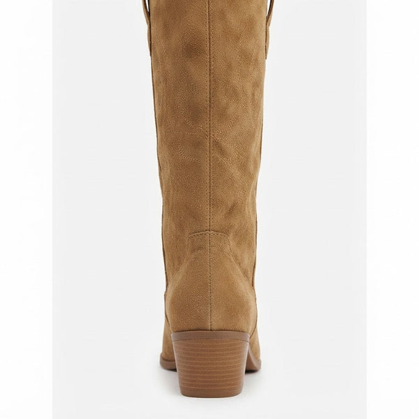 Botas Cowboy Altas Mujer de Ante Bordadas