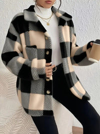 Maurelle | Chaqueta oversize de cuadros, suave y abotonada para mujer™