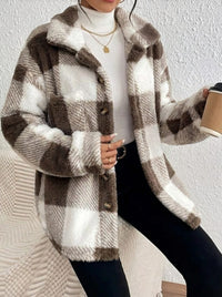 Maurelle | Chaqueta oversize de cuadros, suave y abotonada para mujer™