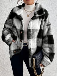 Maurelle | Chaqueta oversize de cuadros, suave y abotonada para mujer™