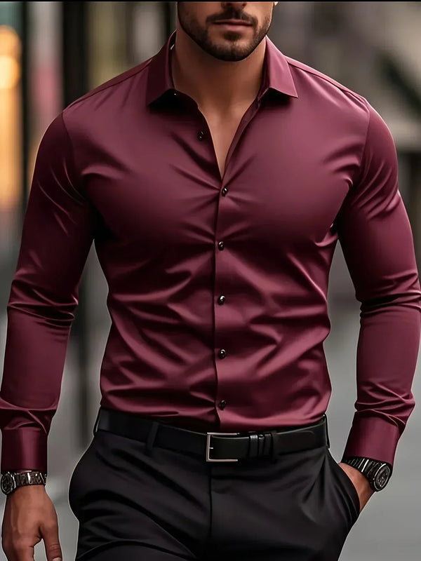 Hunter · Camisa Elegante de Manga Larga con Botones