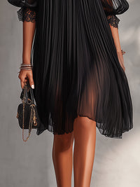 Camille · Vestido Mini de Gasa Negro con Hombros Descubiertos