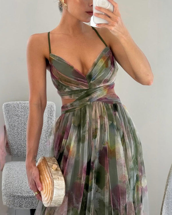 Marbella · Vestido Largo de Seda con Estampado Floral