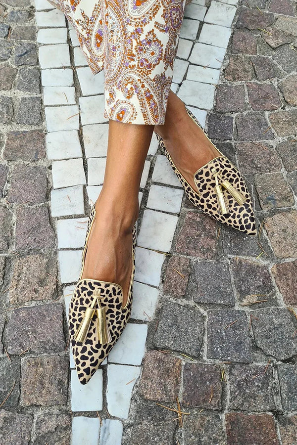 Bailarinas leopardate de punta en ecopiel