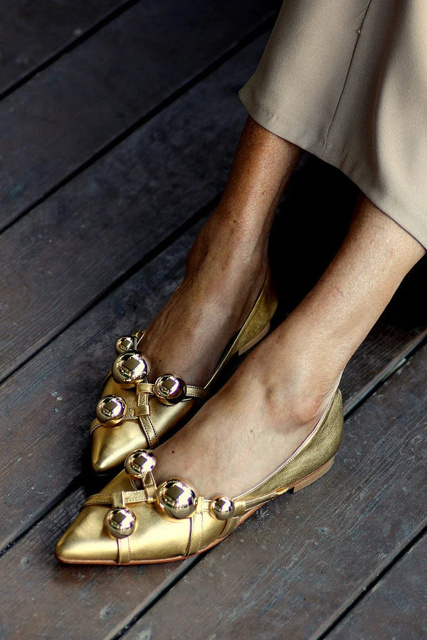 Bailarinas brillantes metalizadas Dorado de punta [Pre-Order]