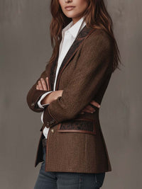 Gisèle | Blazer con paneles estampados de espiga