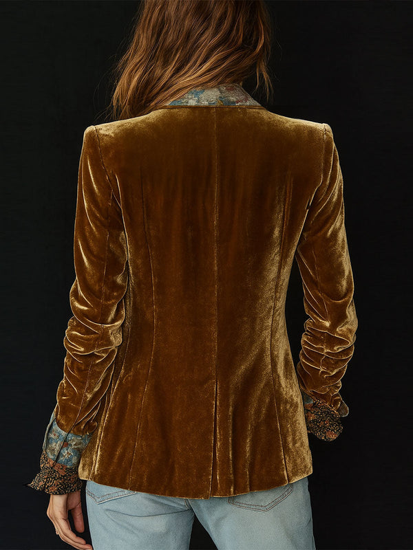 Marcelline | Blazer vintage patchwork con estampado floral
