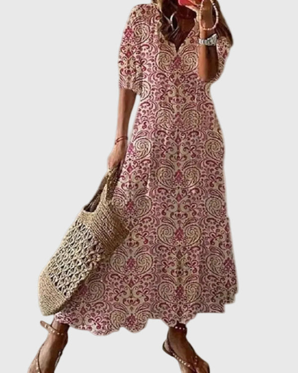 Amalia | Vestido Maxi Boho Vintage de Verano