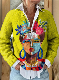 Joséphine | Cárdigan de punto con estampado de retrato