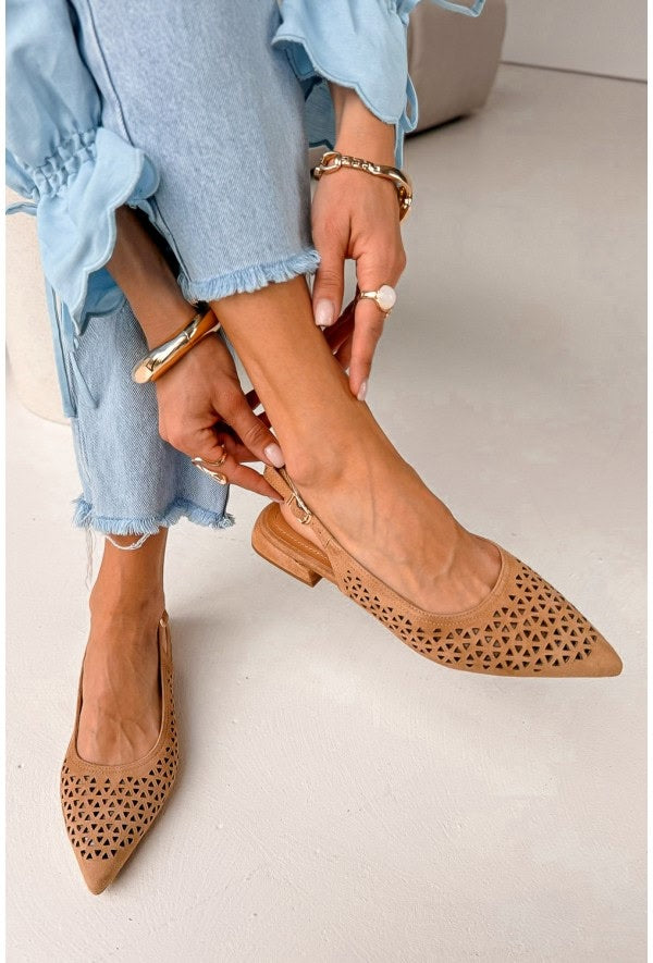 Bailarinas slingback Cuero de punta con corte láser