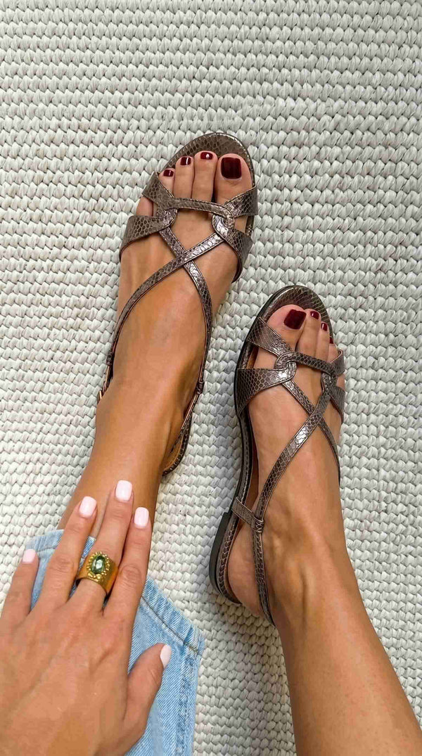 Ivy | Sandalias slingback efecto serpiente