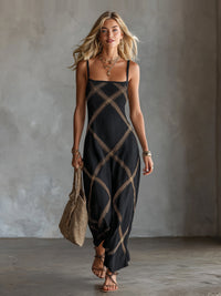 Wilhelmine | Vestido Geométrico Negro Camello