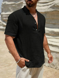 Christian · Camisa de Verano Elegante con Cuello Alto